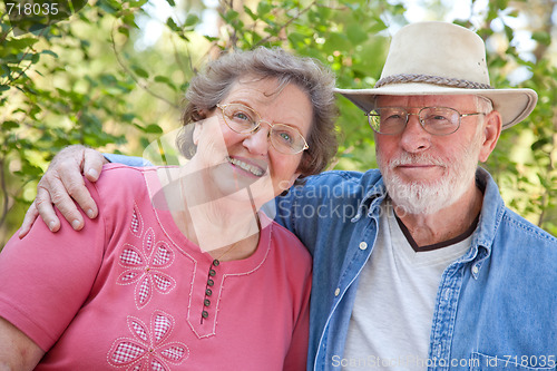 Image of Loving Senior Couple Outdoors