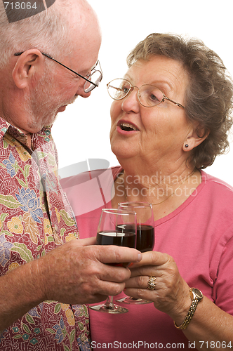 Image of Happy Senior Couple Toasting