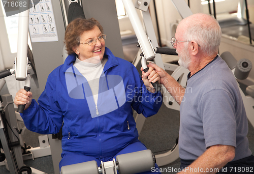 Image of Senior Adult Couple in the Gym