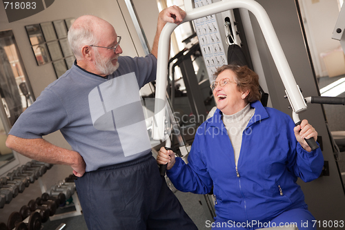 Image of Senior Adult Couple in the Gym