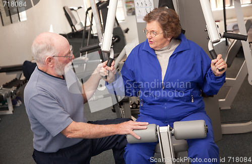 Image of Senior Adult Couple in the Gym