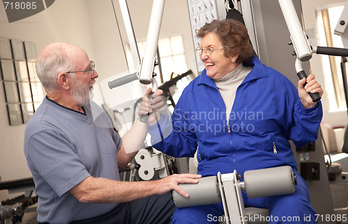 Image of Senior Adult Couple in the Gym