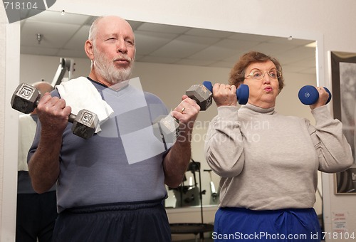 Image of Senior Adult Couple Working Out
