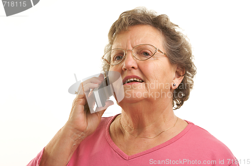 Image of Senior Woman Using Cell Phone