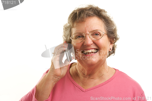 Image of Senior Woman Using Cell Phone