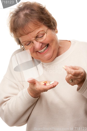 Image of Attractive Senior Woman and Pills
