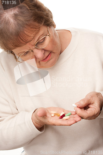 Image of Attractive Senior Woman and Pills
