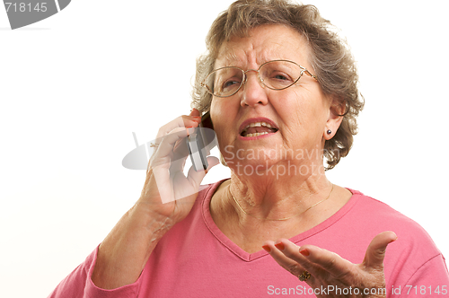 Image of Senior Woman Using Cell Phone