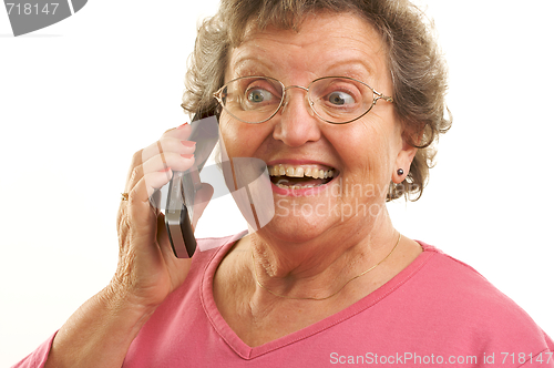 Image of Senior Woman Using Cell Phone