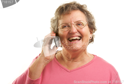 Image of Senior Woman Using Cell Phone