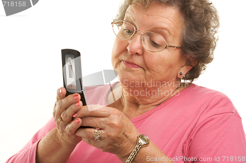 Image of Senior Woman Using Cell Phone