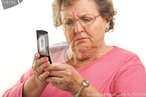 Image of Senior Woman Using Cell Phone