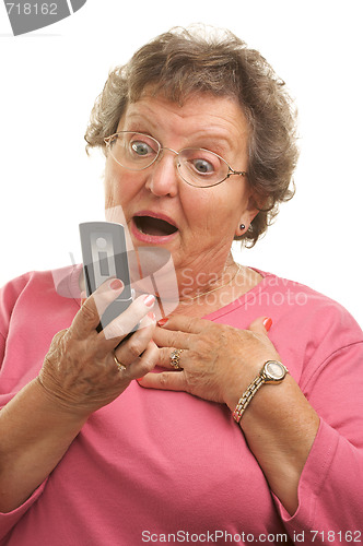 Image of Senior Woman Using Cell Phone