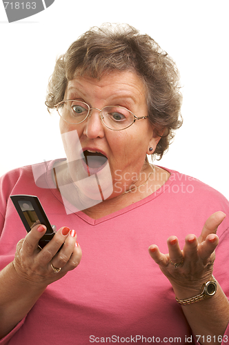 Image of Senior Woman Using Cell Phone