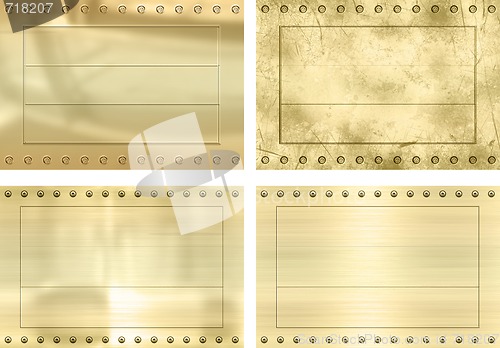 Image of four gold flags of Bolivia