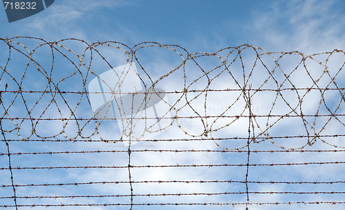 Image of barbed wire jail or gaol fence