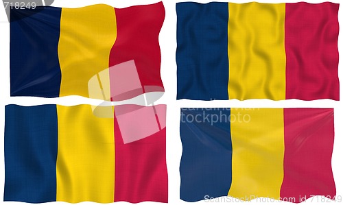 Image of four flags of chad on white