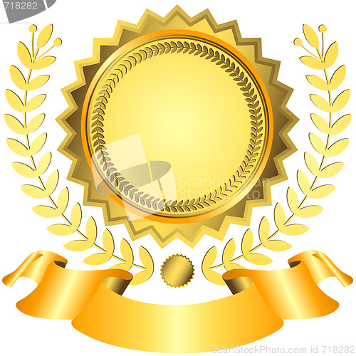 Image of Golgen and yellow award with ribbon