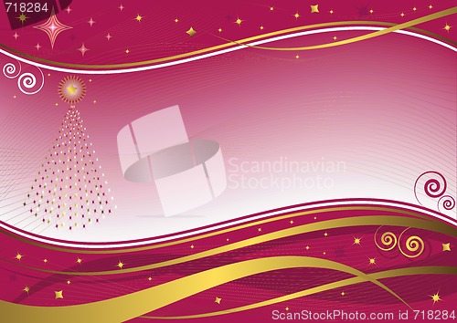 Image of Red and golden christmas background