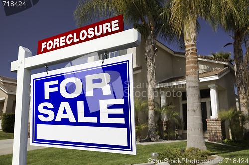 Image of Foreclosure For Sale Real Estate Sign and House