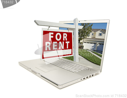 Image of For Rent Sign on Laptop