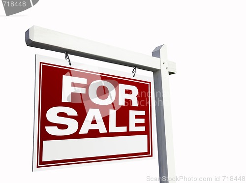 Image of Red For Sale Real Estate Sign on White