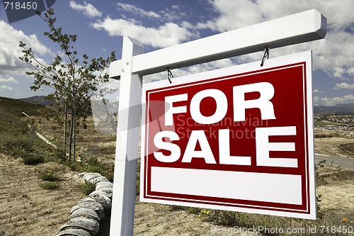 Image of For Sale Real Estate Sign and Emtpy Construction Lots