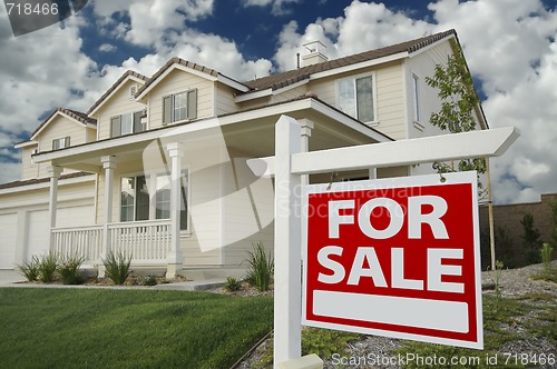 Image of Home For Sale Sign and House