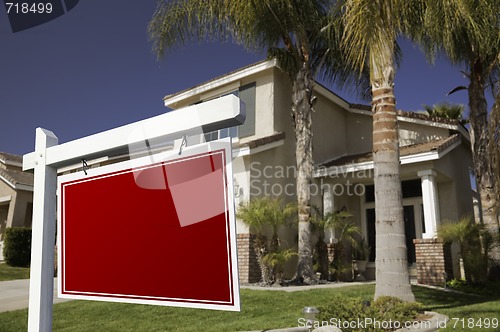Image of Blank Real Estate Sign and House