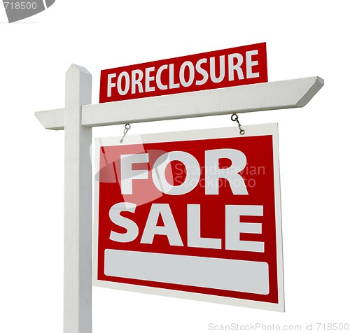 Image of Foreclosure Home For Sale Real Estate Sign Isolated