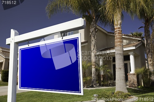 Image of Blank Real Estate Sign and House