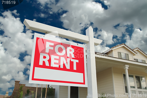 Image of For Rent Sign in Front of New Home