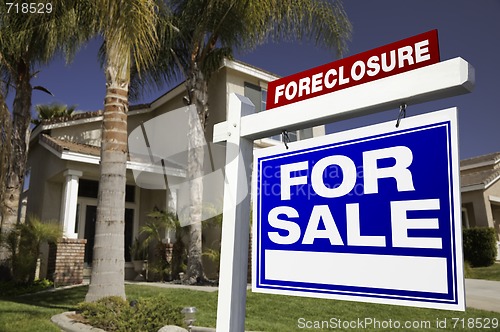 Image of Foreclosure For Sale Real Estate Sign and House