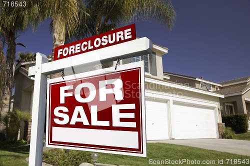 Image of Foreclosure For Sale Real Estate Sign and House