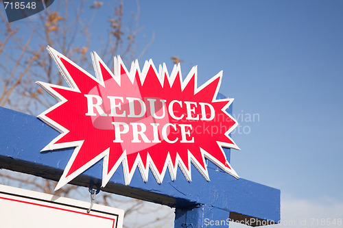 Image of Red Reduced Price Burst Sign