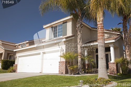 Image of New Home with Palm Trees