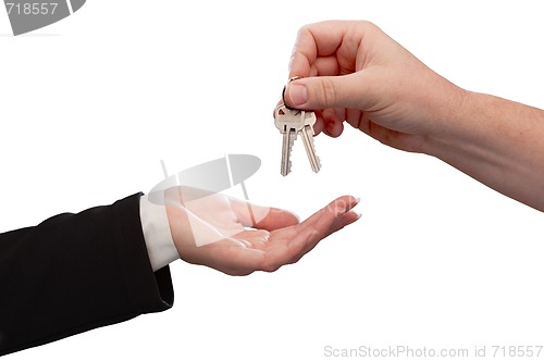 Image of Man Handing Over Woman Set Of Keys