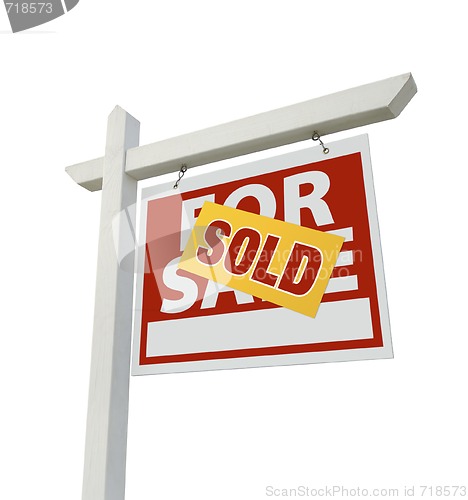 Image of Sold Home For Sale Real Estate Sign Isolated