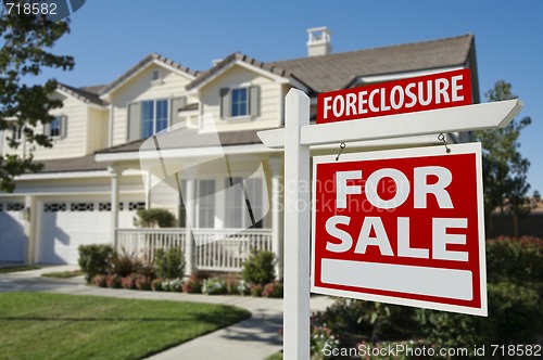 Image of Foreclosure Home For Sale Sign and House