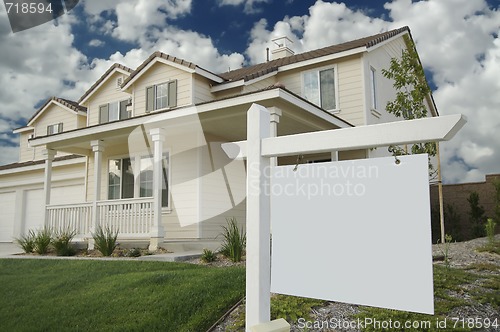 Image of Blank Real Estate Sign & Home