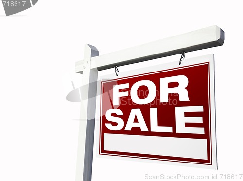 Image of Red For Sale Real Estate Sign on White