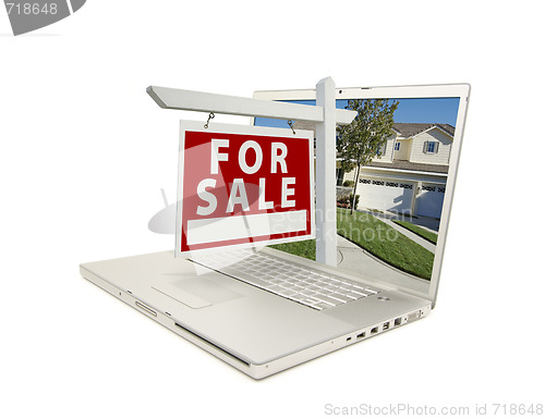 Image of Red For Sale Sign on Laptop