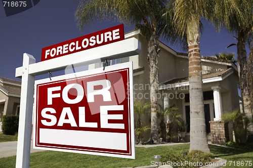 Image of Foreclosure For Sale Real Estate Sign and House