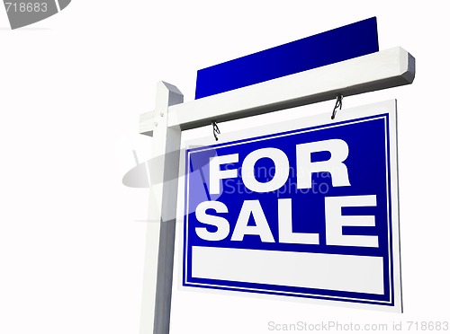 Image of For Sale Real Estate Sign on White
