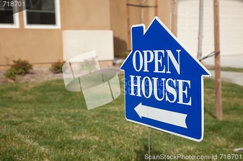 Image of Blue Open House Sign