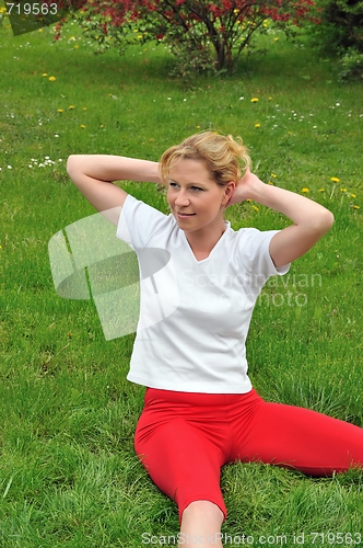 Image of Young woman practising