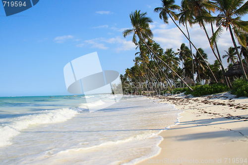 Image of Exotic island beach - hi tide