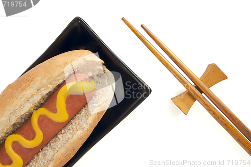 Image of Hot Dog and Chopsticks