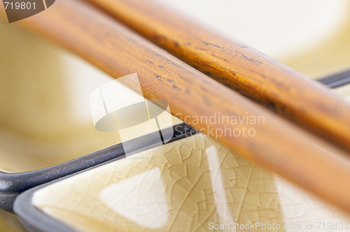 Image of Abstract Chopsticks and Bowls