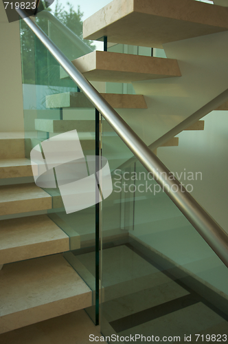 Image of Majestic Marble Stairs and Glass